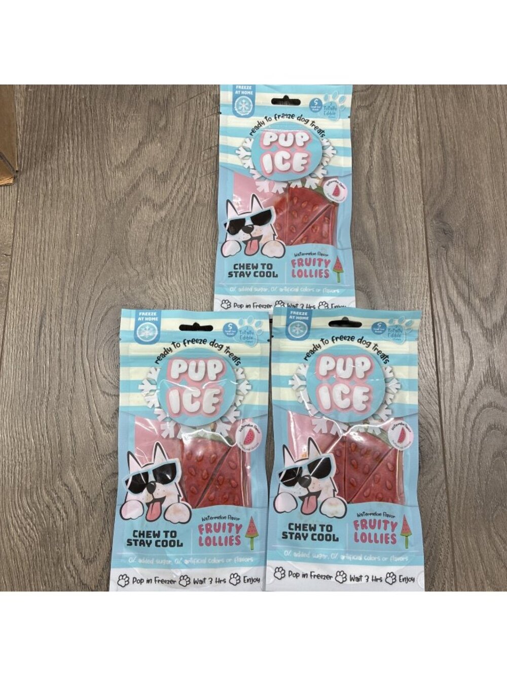 Lot of 3 Pup Ice Watermelon Fruity Lollies Dog Treats New Exp 06/27 Small Dogs